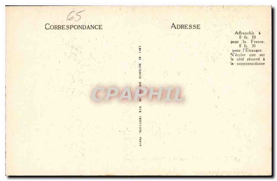 CPA Lourdes Le Chateau et le Pic du Jer — Verso