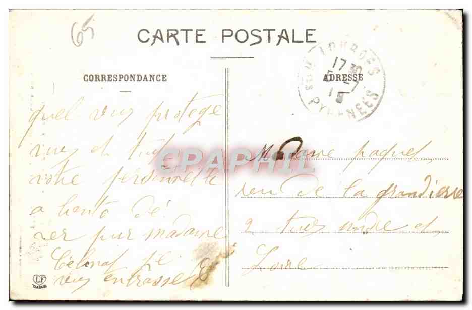 CPA Lourdes La Vierge Couronnee — Verso