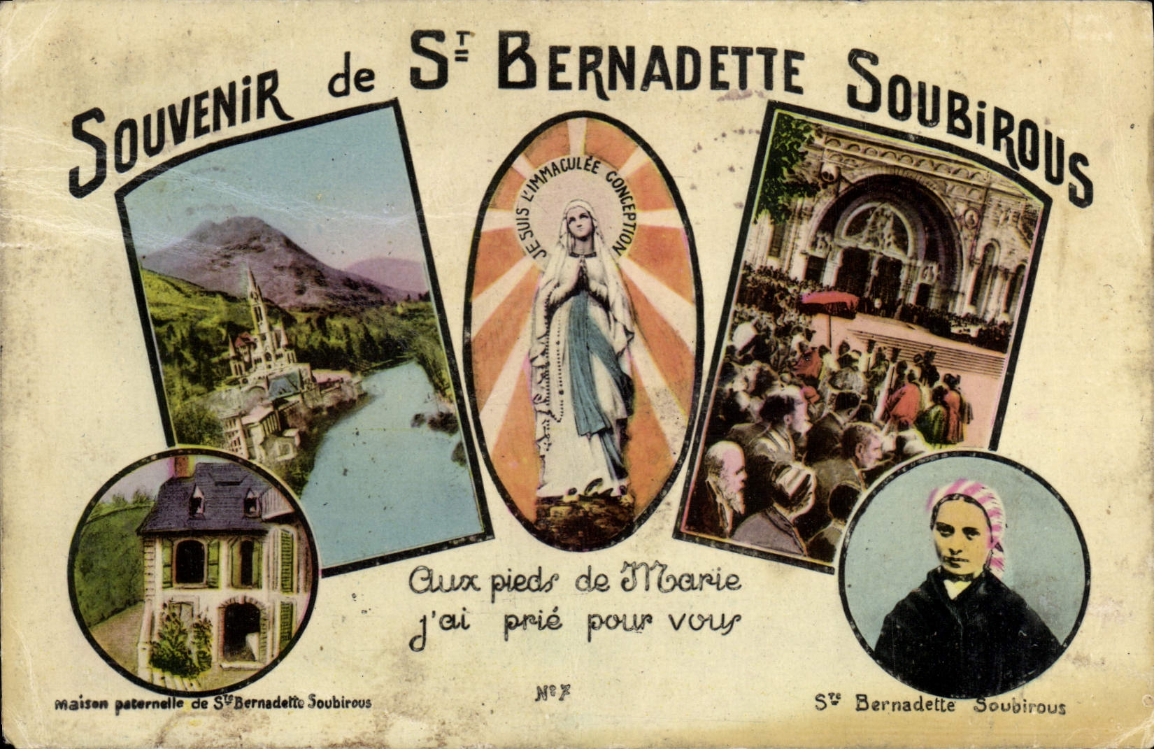 CPM Souvenir de Saint Bernadette Soubirous Lourdes