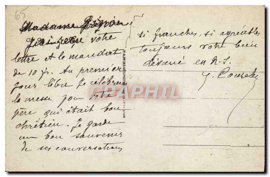 CPA Lourdes Les robinets — Verso