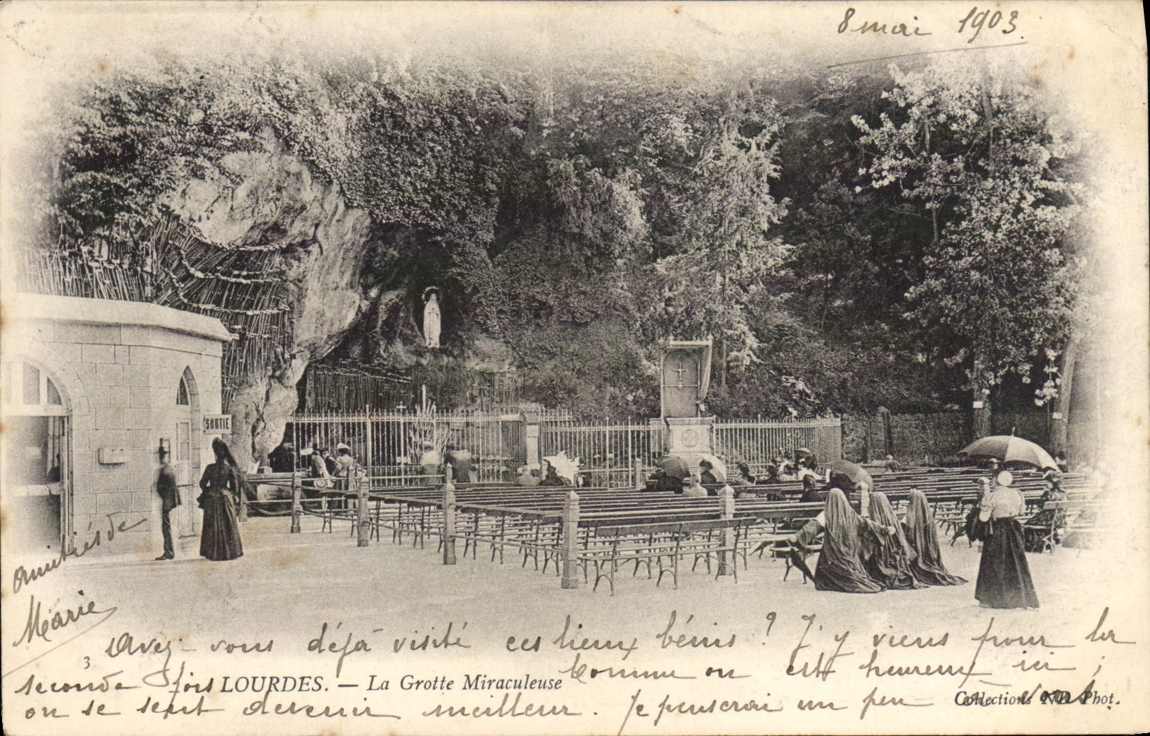 CPA Lourdes La Grotte Miraculeuse