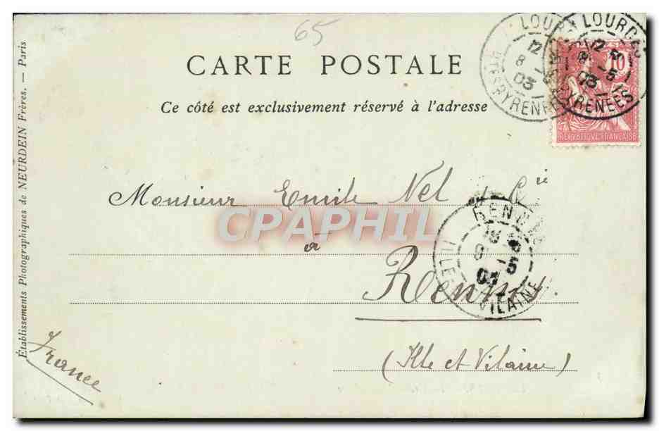 CPA Lourdes La Grotte Miraculeuse — Verso
