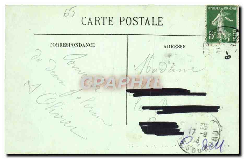 CPA Lourdes Entree de L'Esplanade — Verso