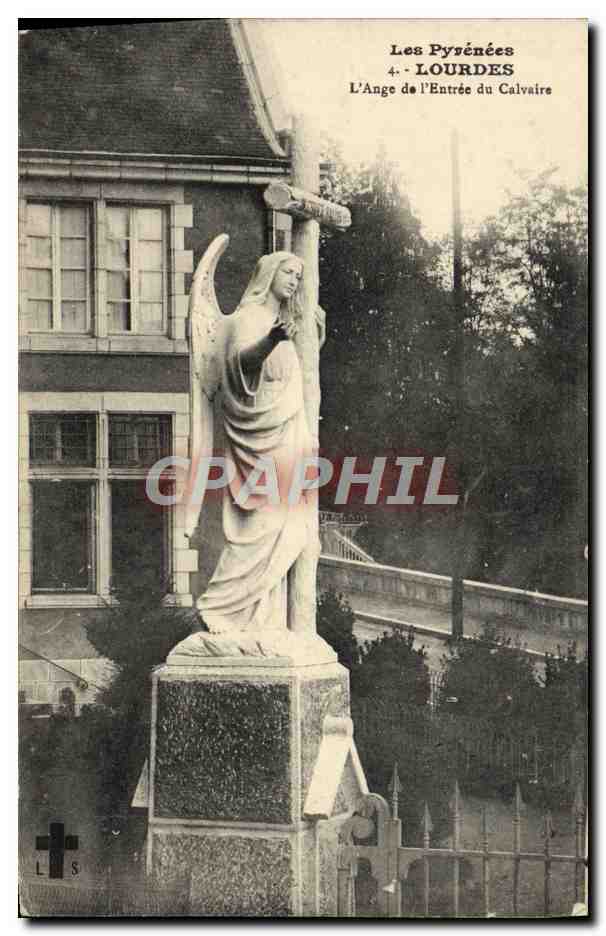 CPA Lourdes L'Ange de L'Entree du Calvaire