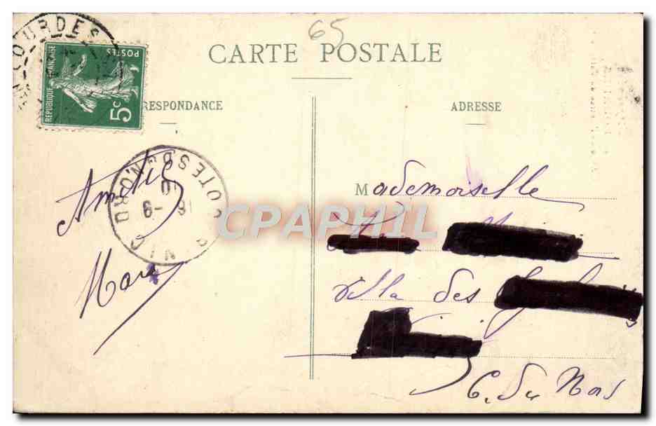 CPA Lourdes L'Ange de L'Entree du Calvaire — Rückseite