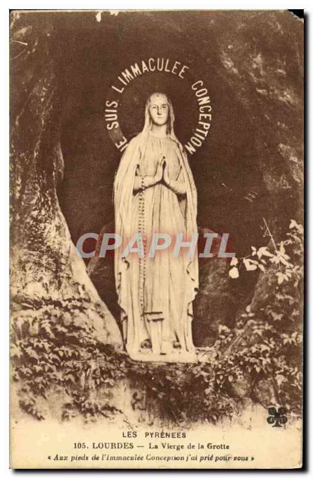CPA Lourdes La Vierge de la Grotte