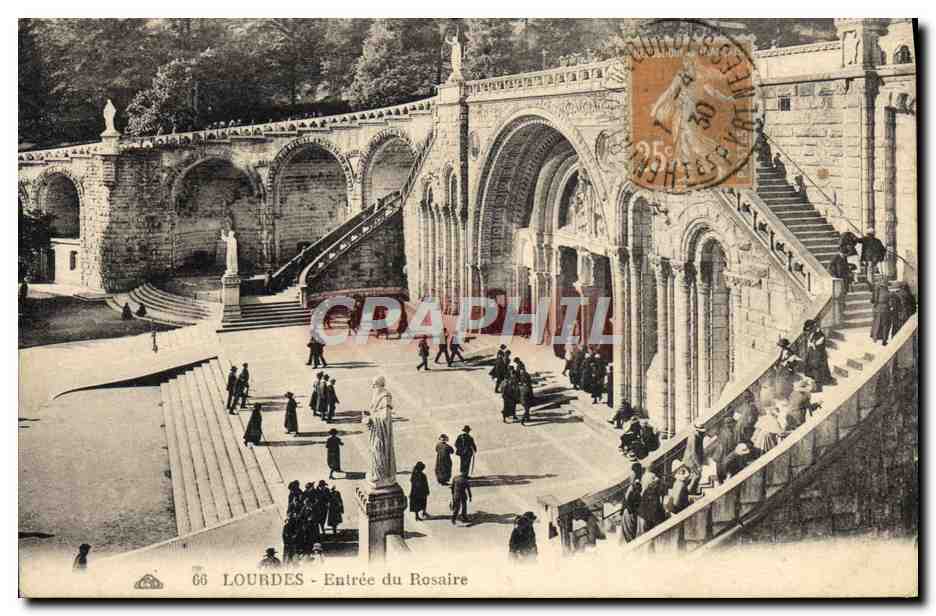 CPA Lourdes Entree du Rosaire