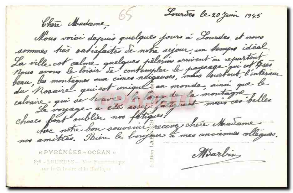 CPM Lourdes Vue panoramique sur le calvaire et la basilique — Verso