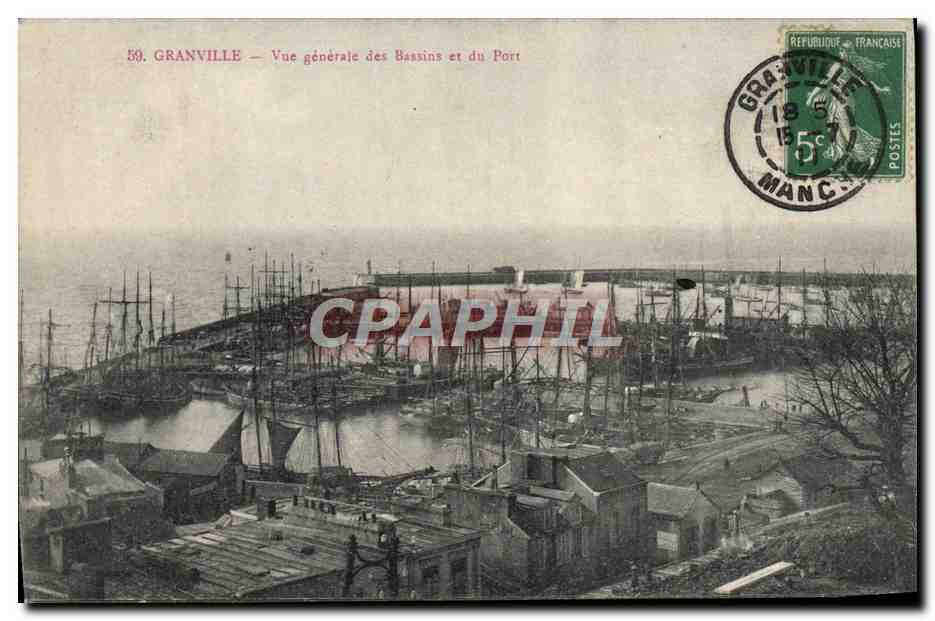 Granville — Allgemeiner Blick auf die Becken und den Hafen — unbekannter Verlag, Nr. 50