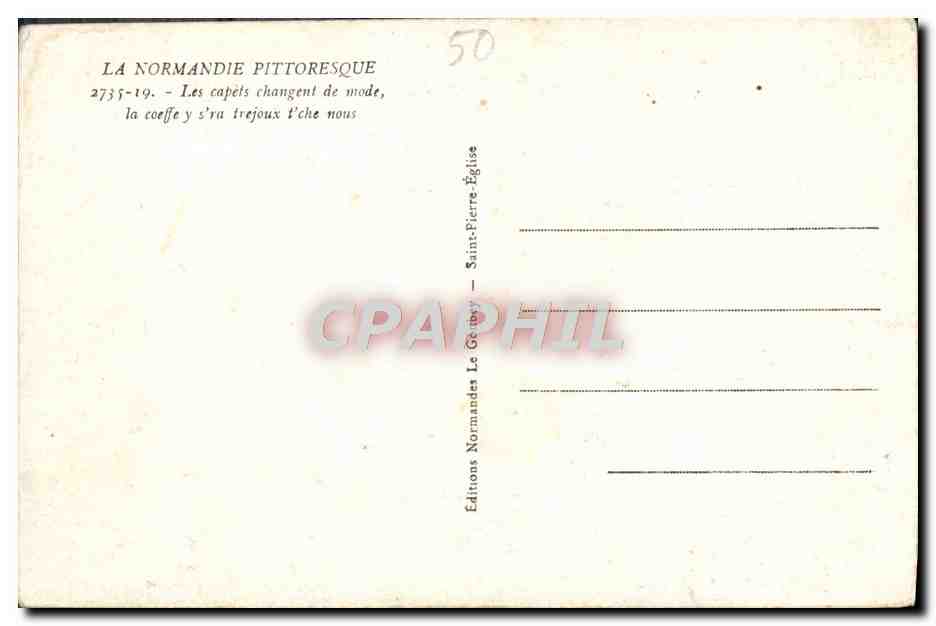 CPA Normandie Femmes Foklore — Rückseite