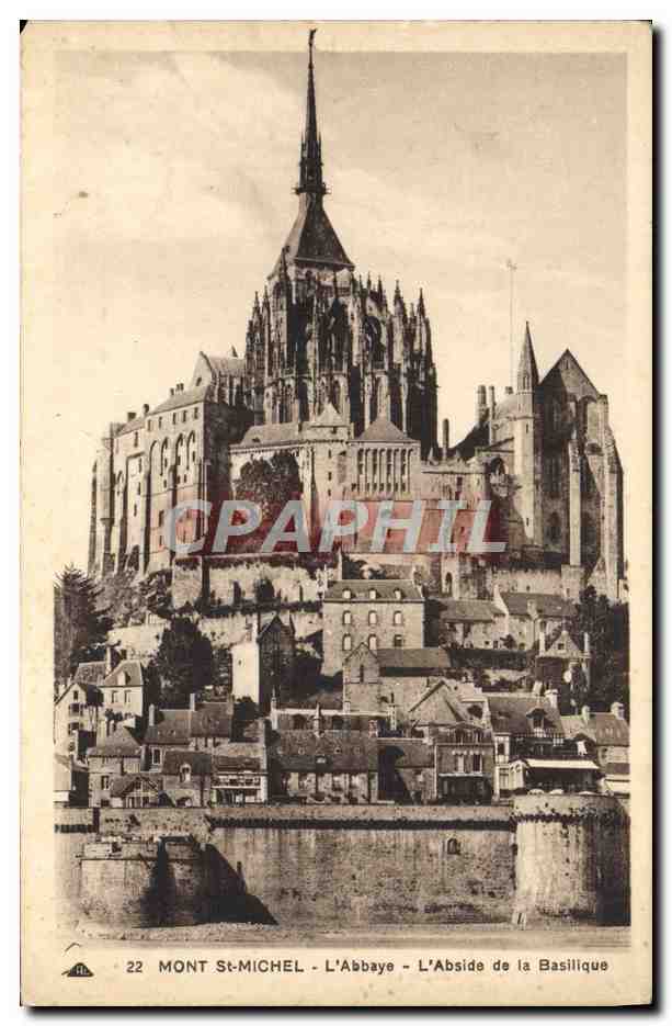 CPA Le Mont St Michel LAbbaye L'abside de la basilique