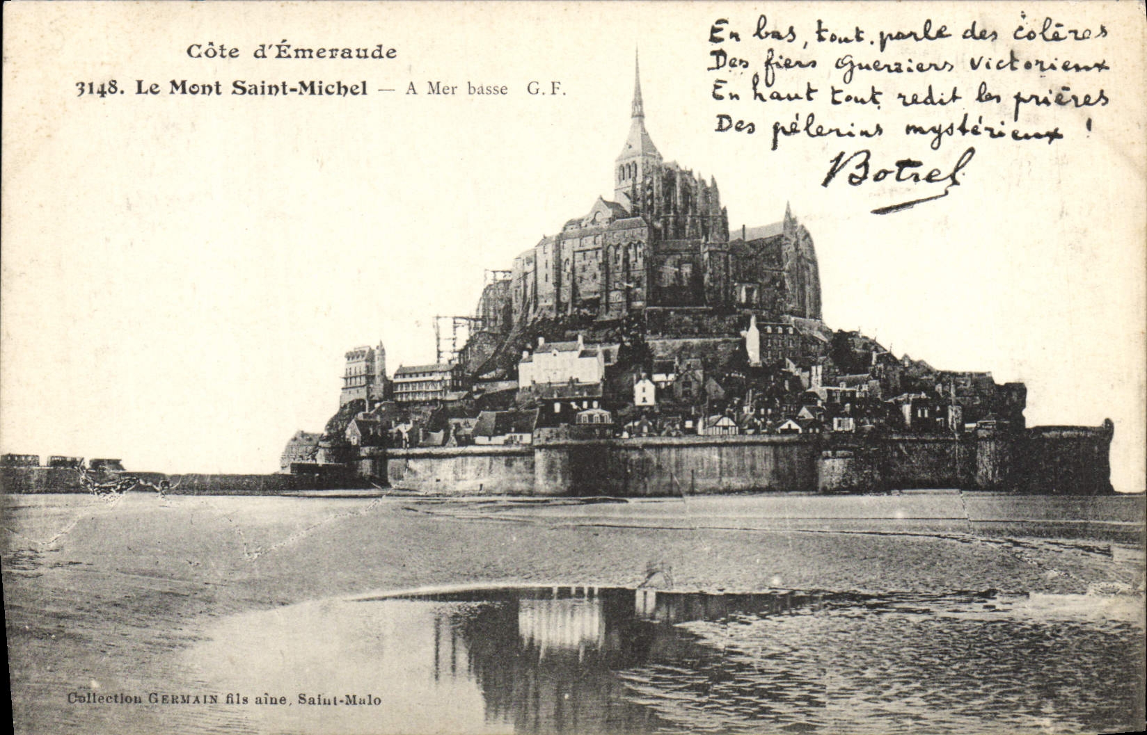 Le Mont Saint-Michel — A Mar basse G.F. — Collection GERMAIN fils aine, Saint-Malo