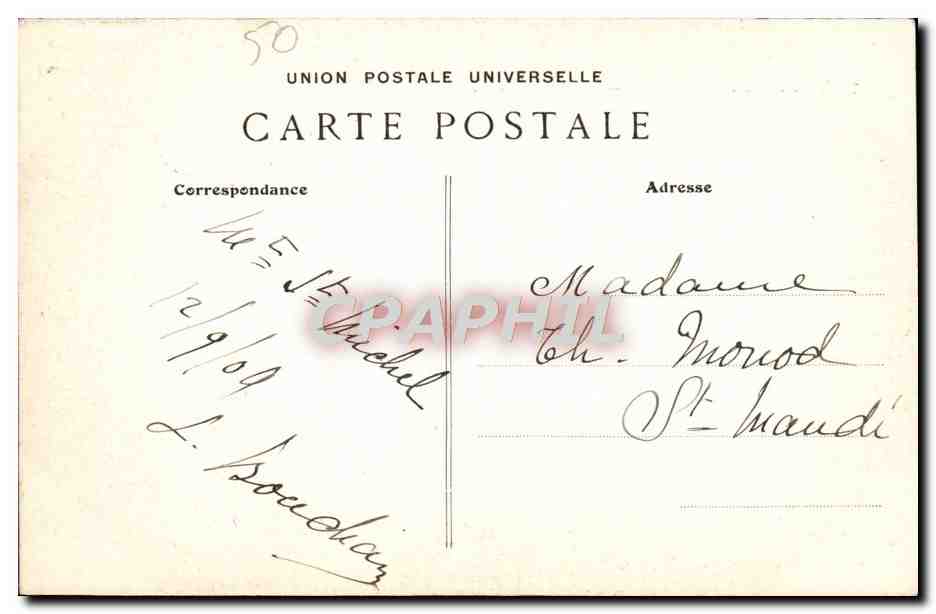 Le Mont Saint-Michel — A Mar basse G.F. — Collection GERMAIN fils aine, Saint-Malo — Rückseite