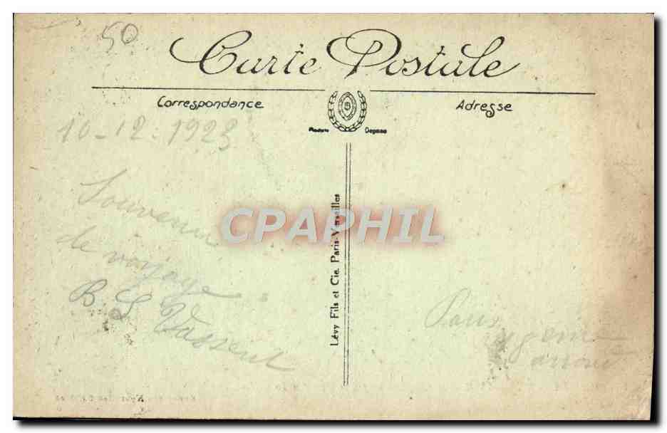 CPA Cherbourg Le Bassin Chartes X et l'atelier des torpilles Bateaux — Verso