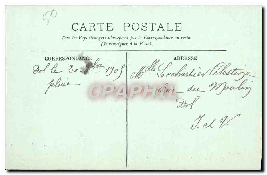 CPA Le Mont Saint Michel Les Pres Sales des Greves Berger Moutons  — Verso