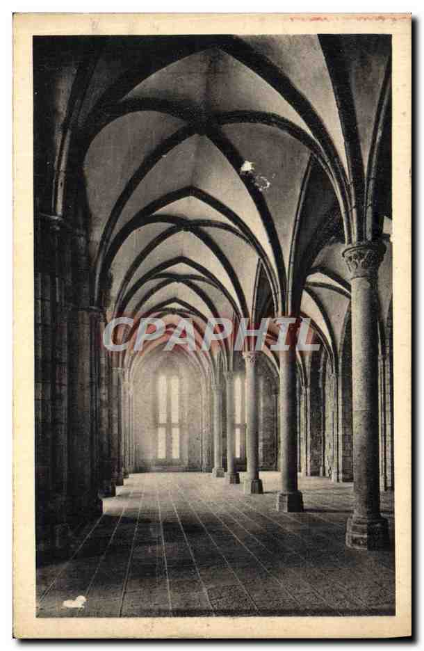 CPA Mont St Michel Abbaye Salle des hotes