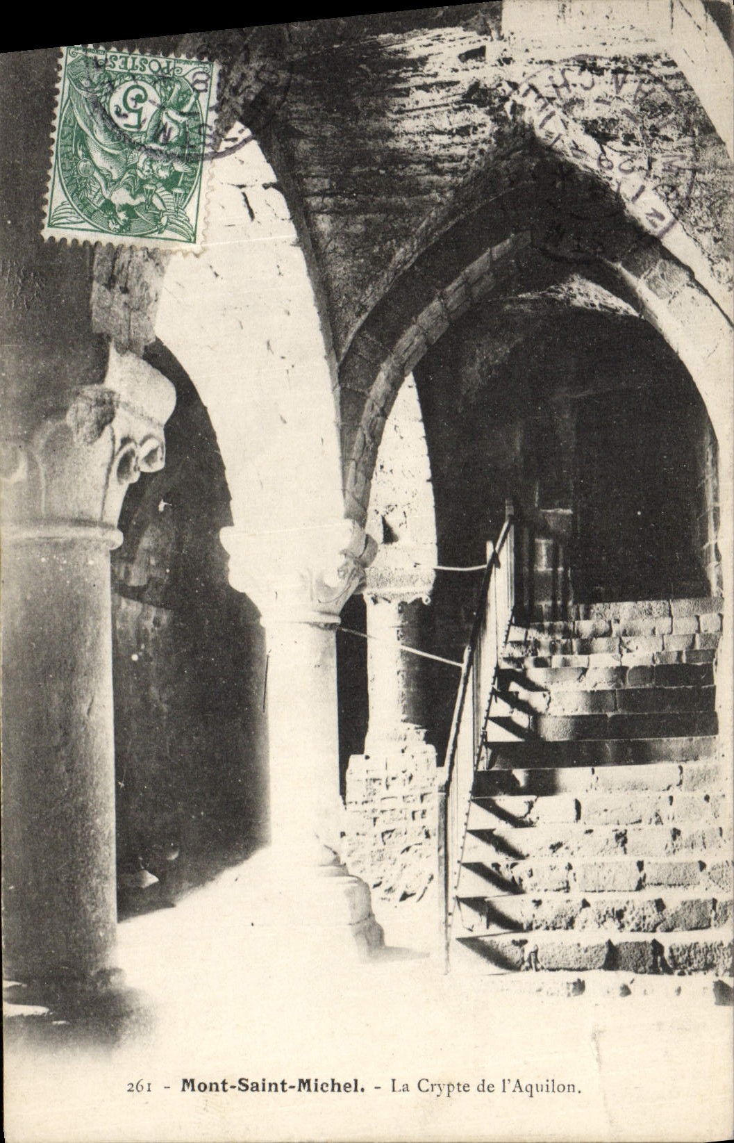 CPA Mont St Michel La Crypte de L'Aquilon