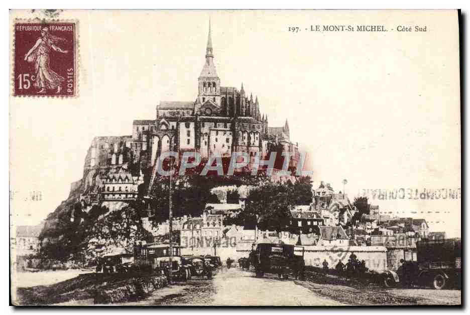 CPA Mont St Michel Cote Sud Automobile Camion