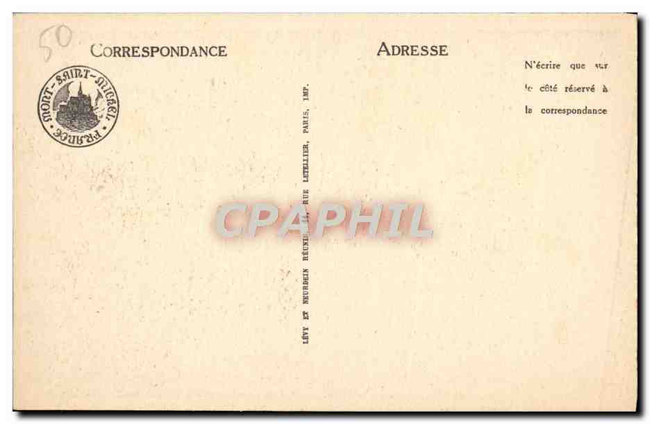 CPA Mont St Michel Le Chatelet — Verso
