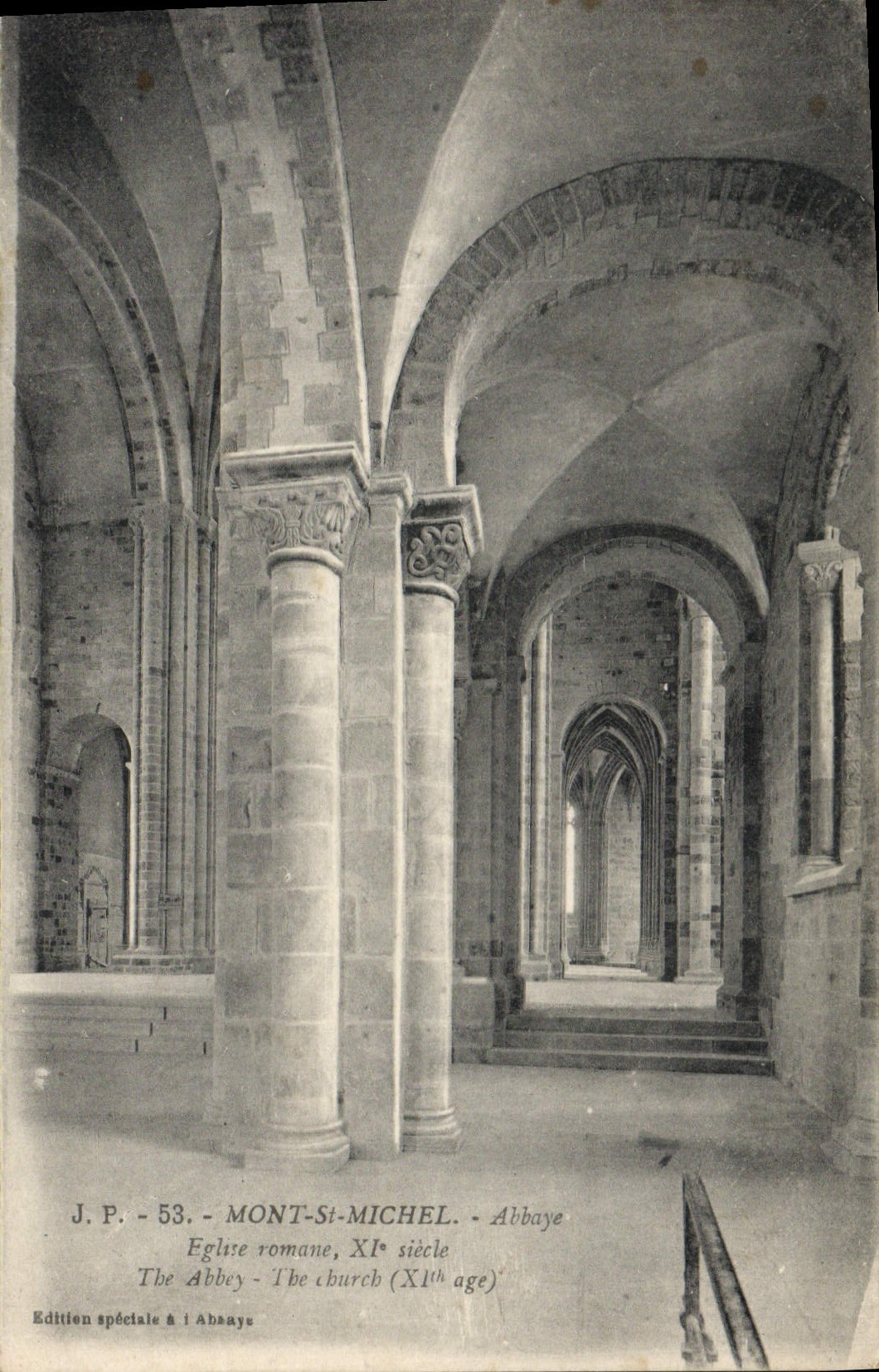 CPA Mont St Michel Abbaye Eglise romane 