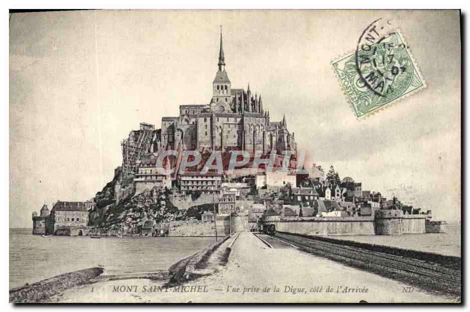 Mont Saint-Michel — Vue prise de la Digue, côté de l'Arrivée — ND