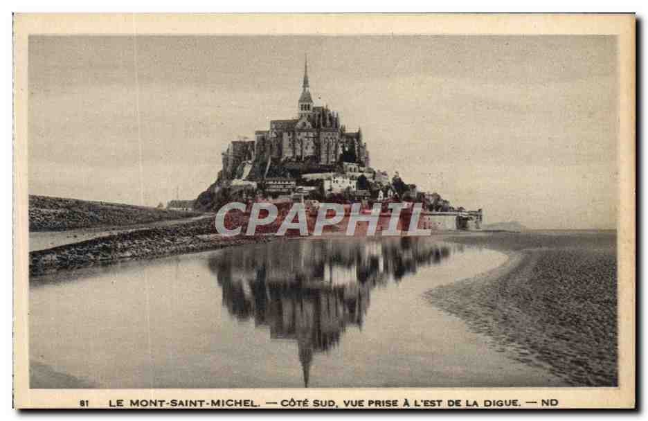 Le Mont-Saint-Michel — Côté sud, vue prise à l'est de la digue — n°81