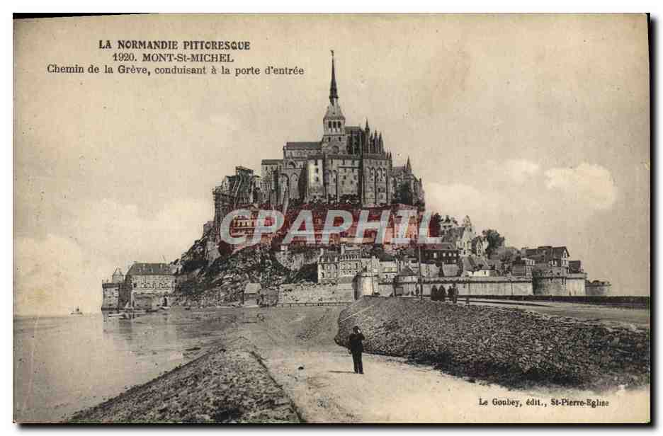 CPA Mont St Michel Chemin de la Greve conduisant a la porte d'entree