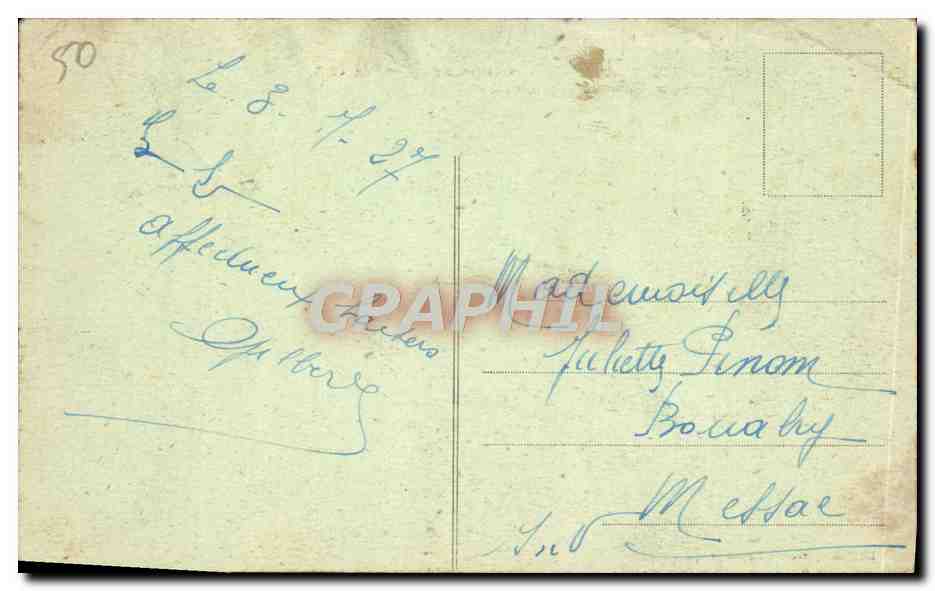 CPA Mont Saint Michel Vue Prise en Aeroplane en 1913 — Verso