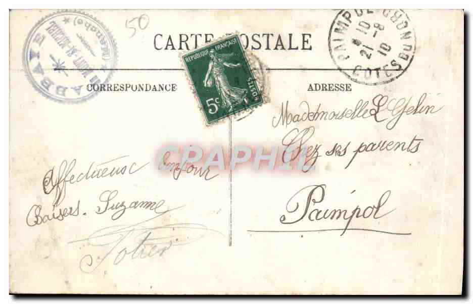 CPA Le Mont Saint Michel Le cloitre — Verso