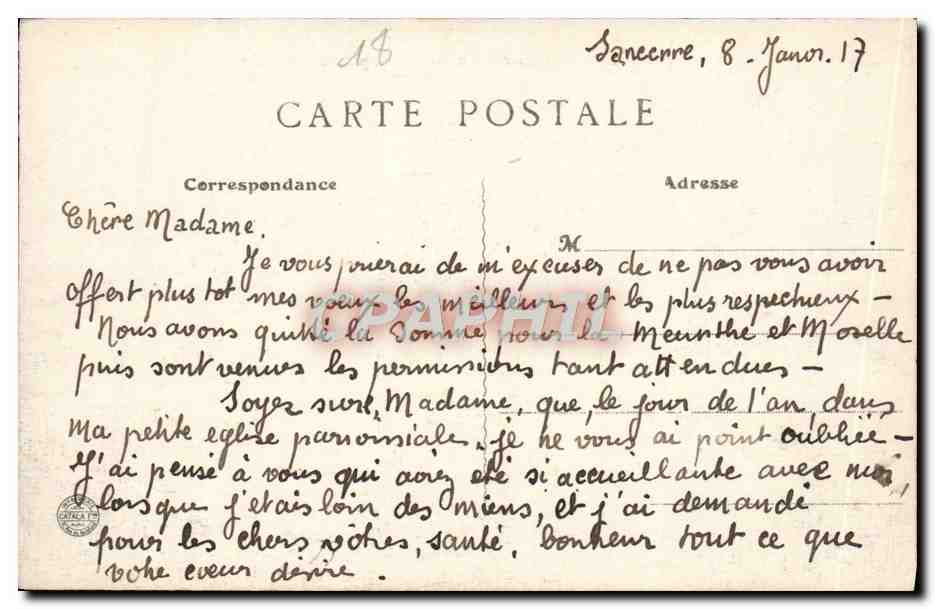 CPA Saint Satur Vue Generale Prise de Sancerre — Rückseite