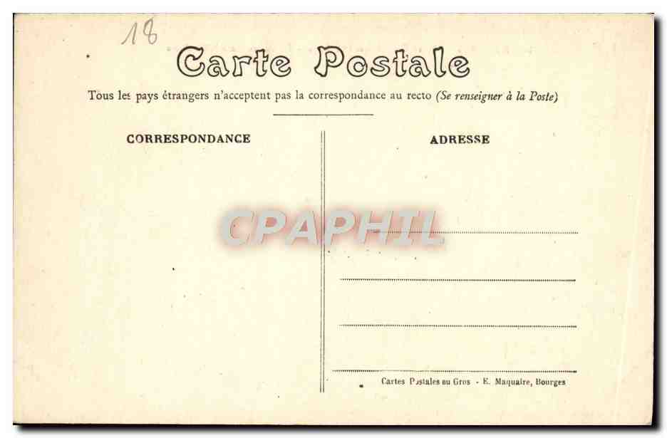 CPA Bourges Place Gordaine et Mirebeau Vielles Maisons 13eme — Rückseite