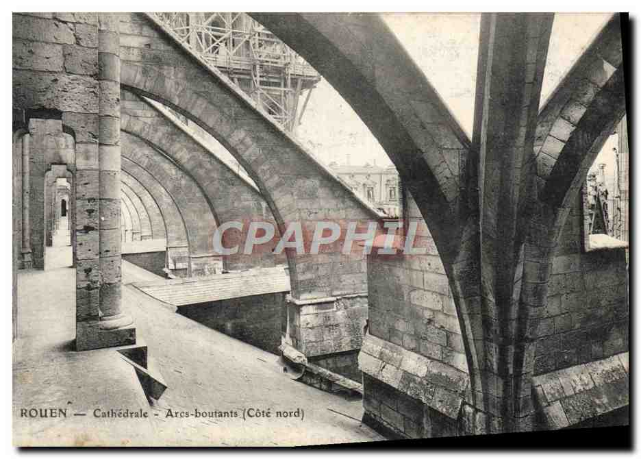 CPA Rouen Cathedrale Arcs Boutants