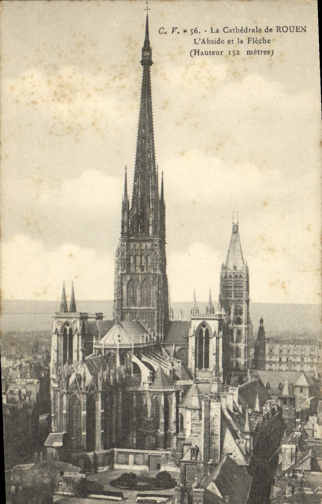 CPA Rouen Cathedrale Abside et la fleche 