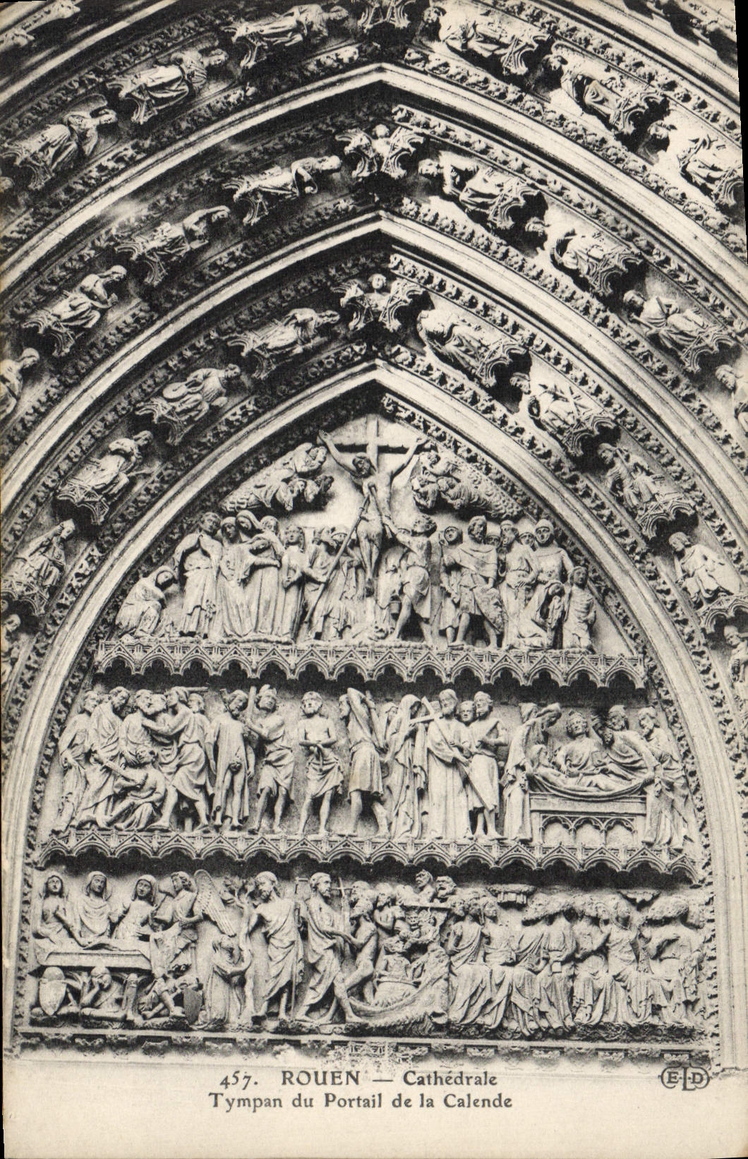 CPA Rouen Cathedrale Tympan du Portail de la Calende