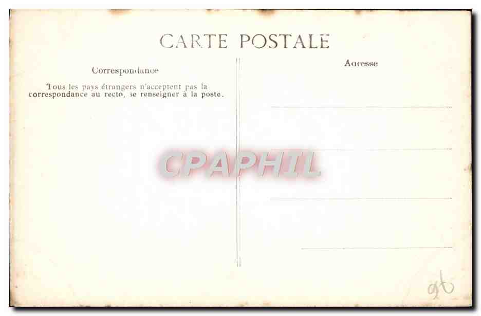 CPA Rouen Cathedrale Portail des Libraires Sujet compose d'homme et de cheval tete barbue encapuchonnee — Verso