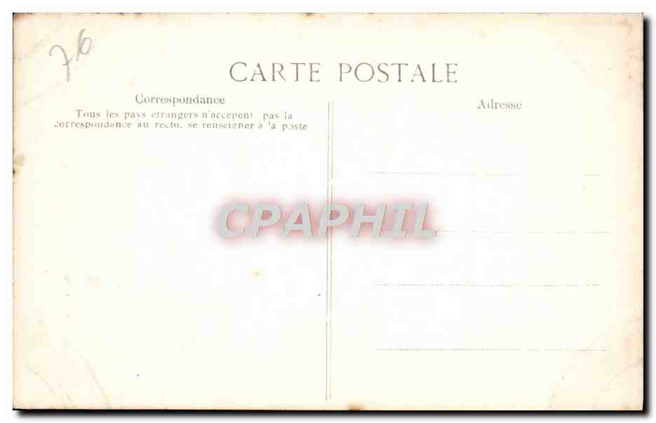 CPA Rouen Cathedrale Portail des Libraires Medaillons Personnages en robe curte enfoncant un epieu dans dragon  — Rückseite