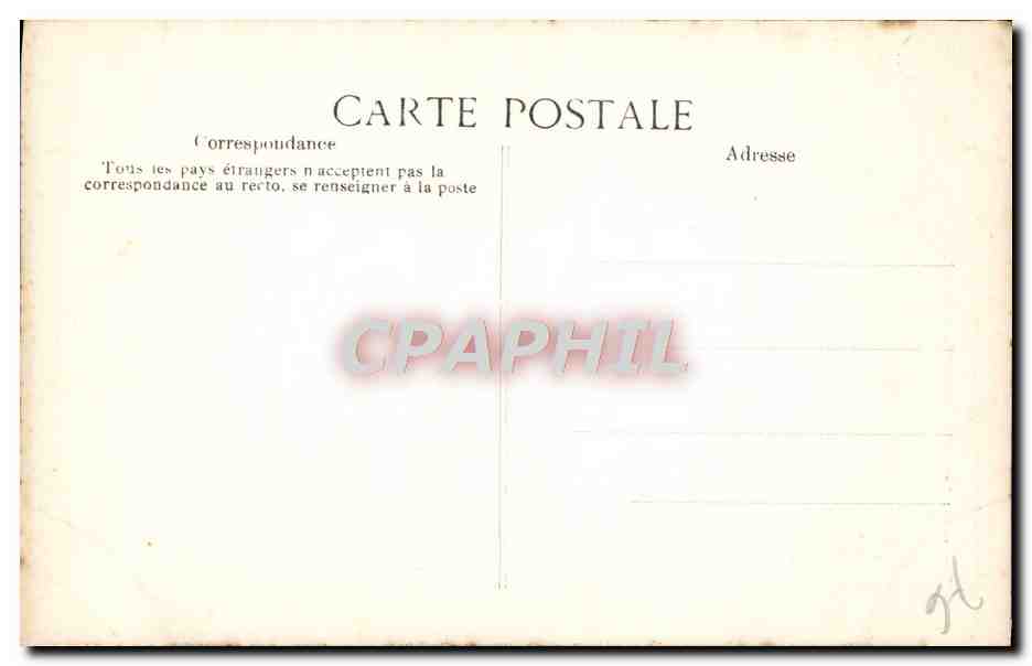 CPA Rouen Cathedrale Portail des Libraires Medaillons Jeune homme pres d'un huisson recule avec effroi apercevant Lievre — Verso