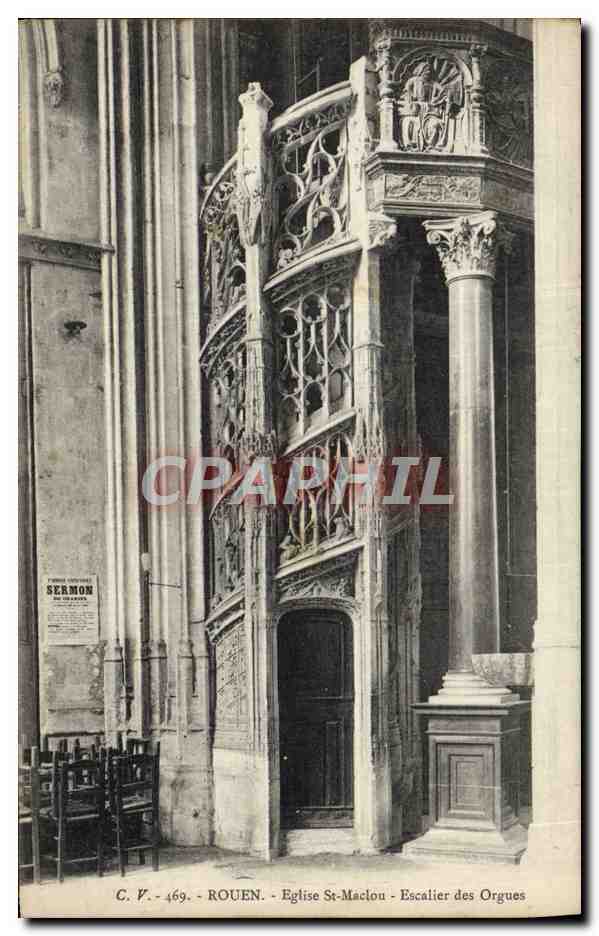 CPA Rouen Eglise Saint Maclou Escalier des orgues
