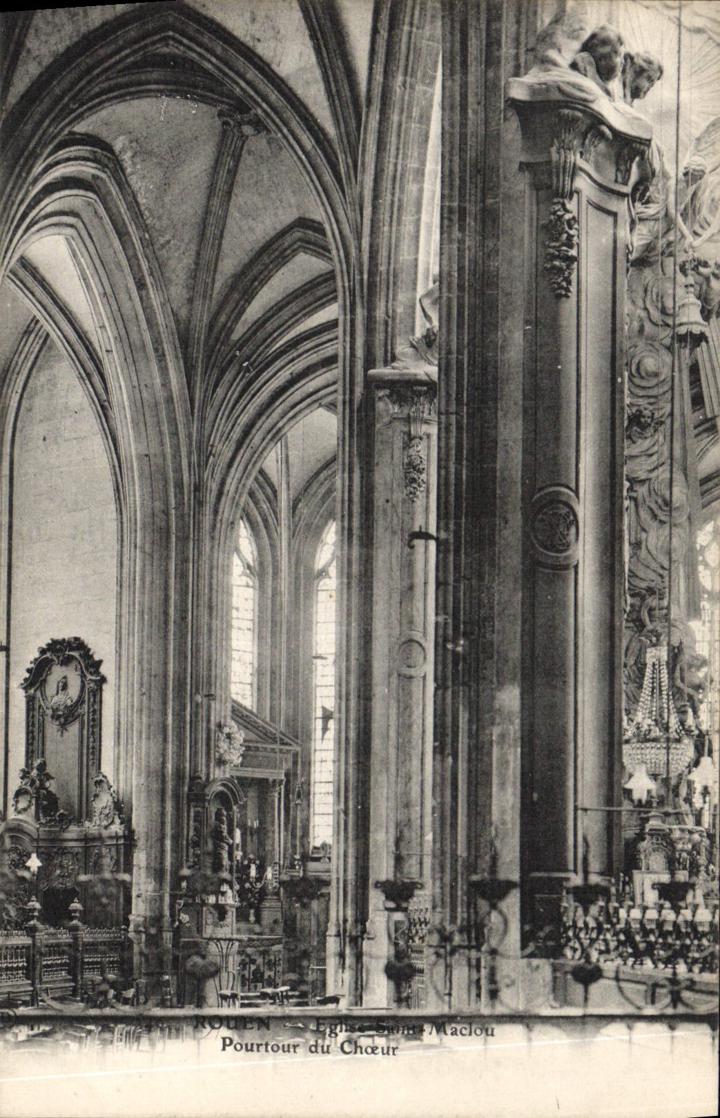 CPA Rouen Eglise Saint Maclou Pourtour du choeur 