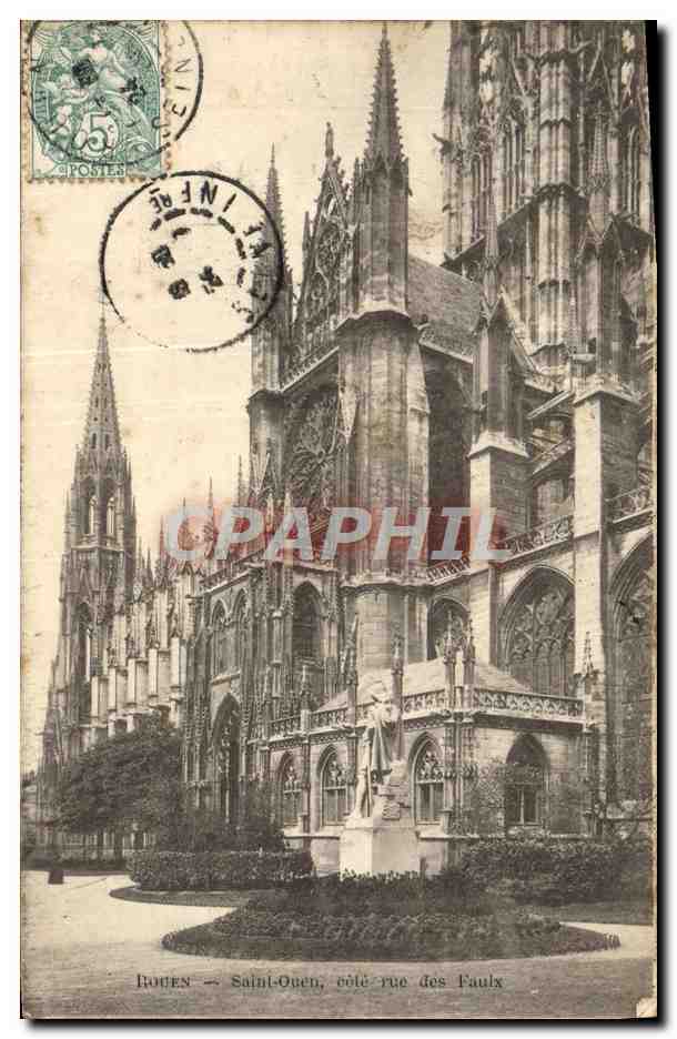 CPA Rouen Eglise Saint Ouen cote rue des Faulx