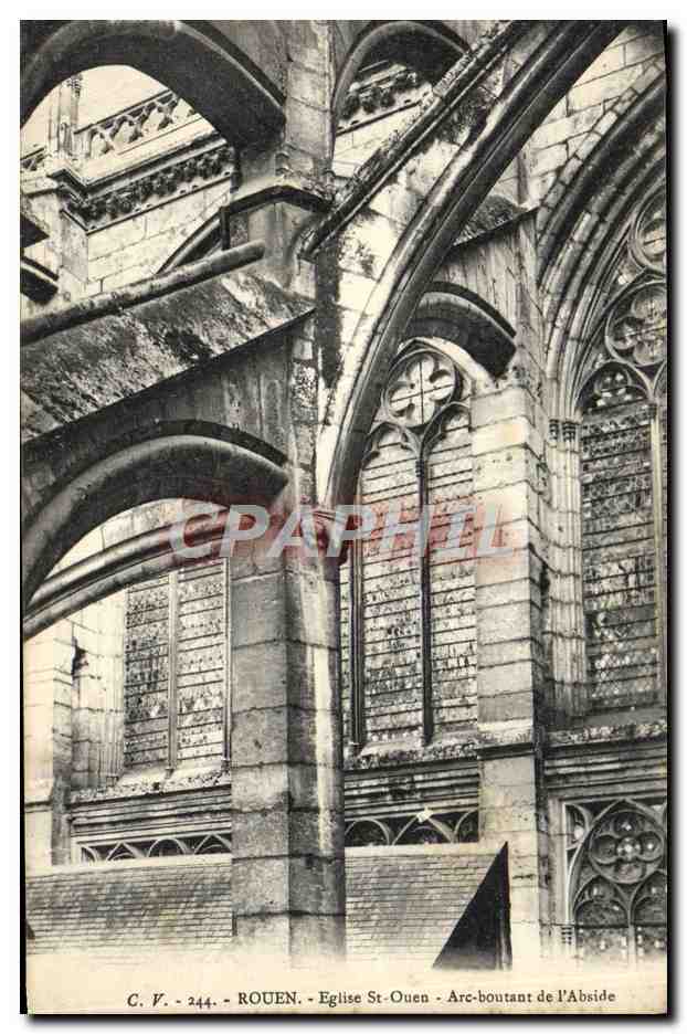 CPA Rouen Eglise Saint Ouen Arc boutant de l'abside