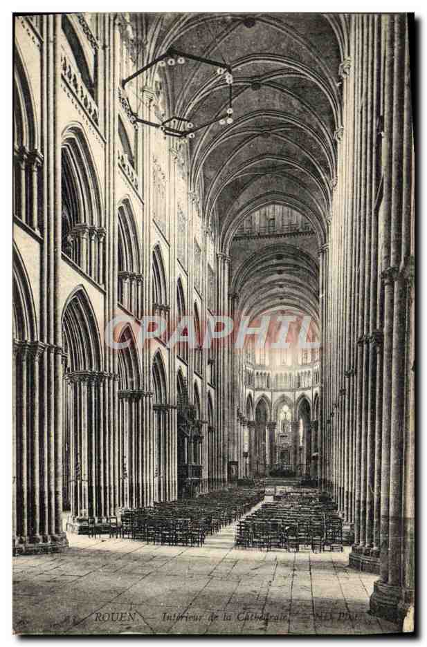 CPA Rouen Cathedrale Interieur