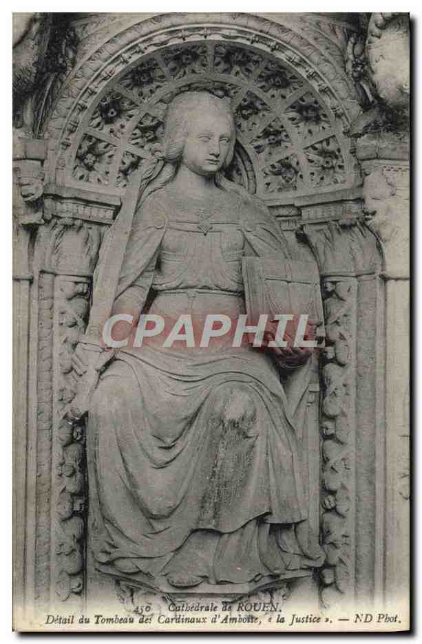 CPA La Cathedrale De Rouen Detail du Tombeau des Cardinaux La justice