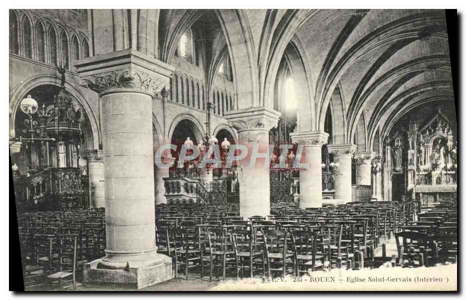 CPA Rouen Eglise Saint Gervais Interieur 