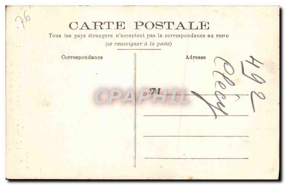 CPA Rouen La Cathedrale Portail Des Libraires Statue de St Romain — Verso