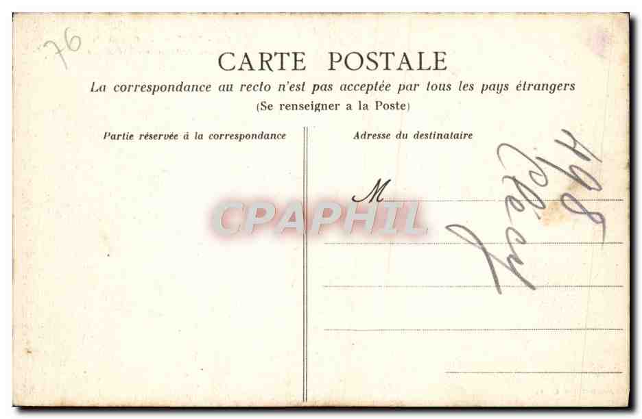 CPA Rouen La Cathedrale Portail des Libraires Medaillons — Verso