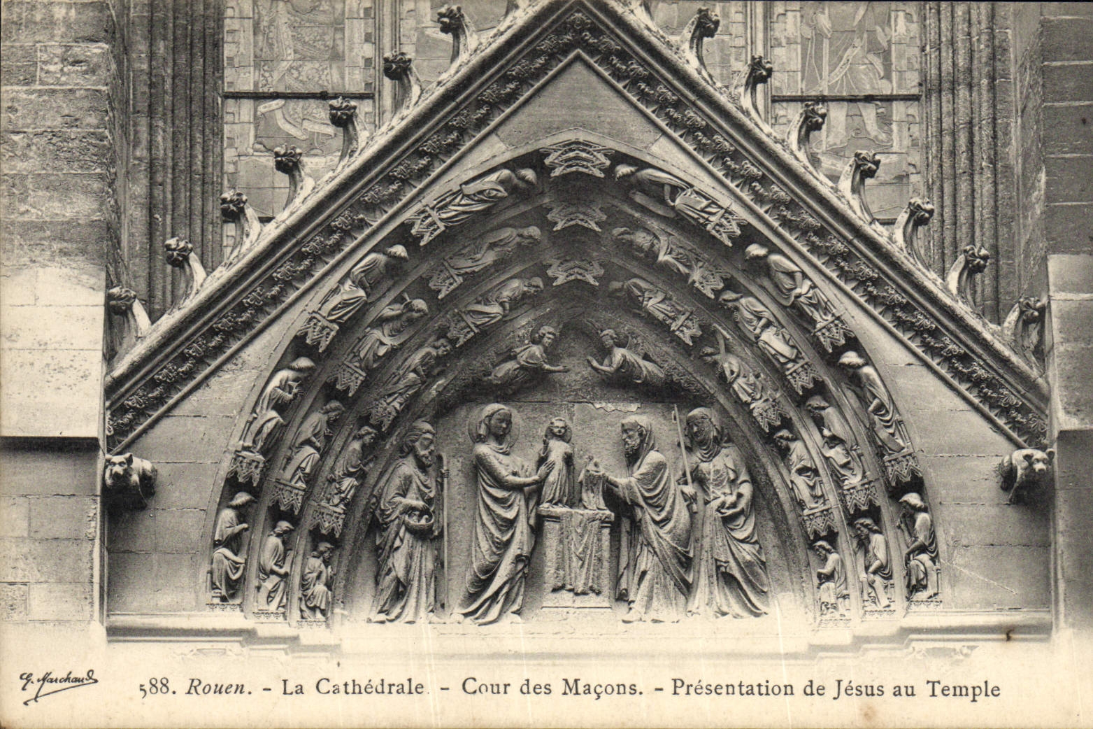 CPA Rouen Cathedrale Cour des Macons Presentation de Jesus au Temple