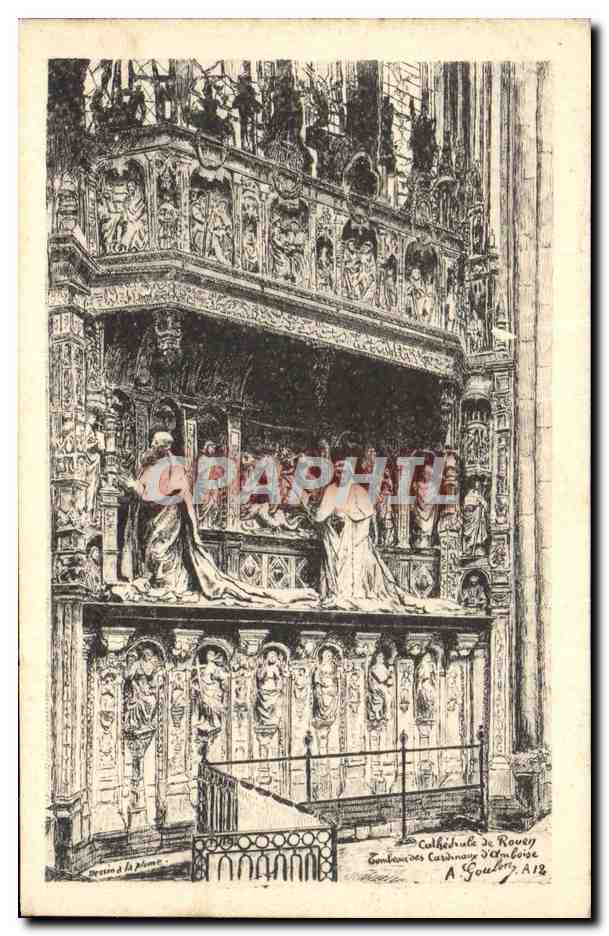 CPA Rouen Cathedrale Tombeau des cardinaux d'Amboise