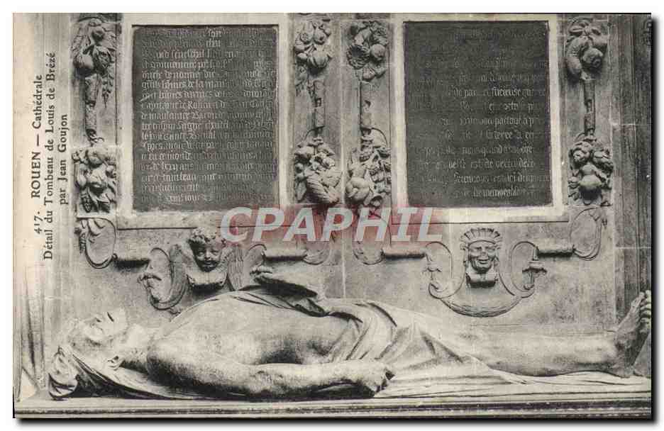 CPA Rouen Cathedrale Detail du Tombeau de Louis de Breze par Jean Goujon