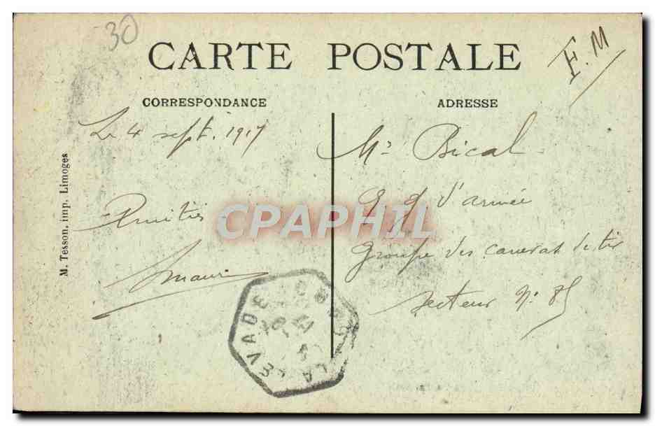 CPA Environs de Genolhac chateau de Portes — Rückseite